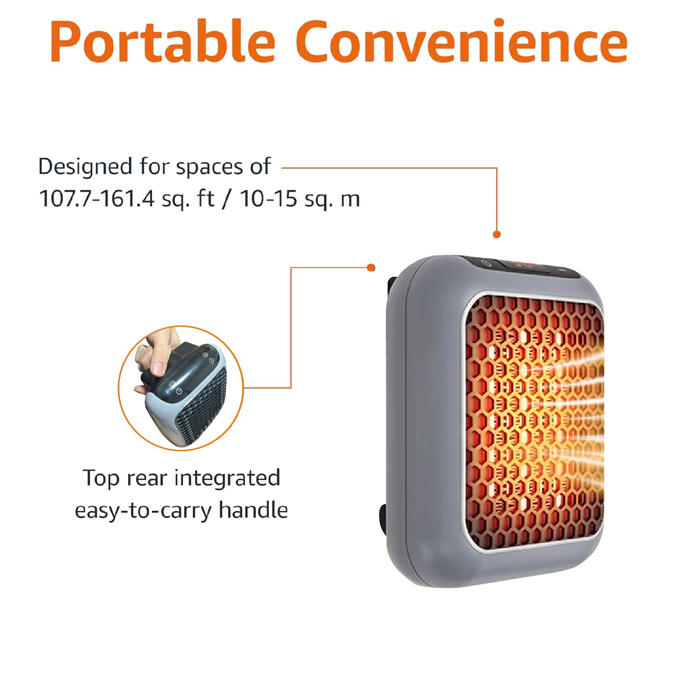 Faster Mini Heater, PTC Ceramic Electric Heating Fans Wall Mounted, Small Bathroom Home Heater, Energy Efficient Warmth