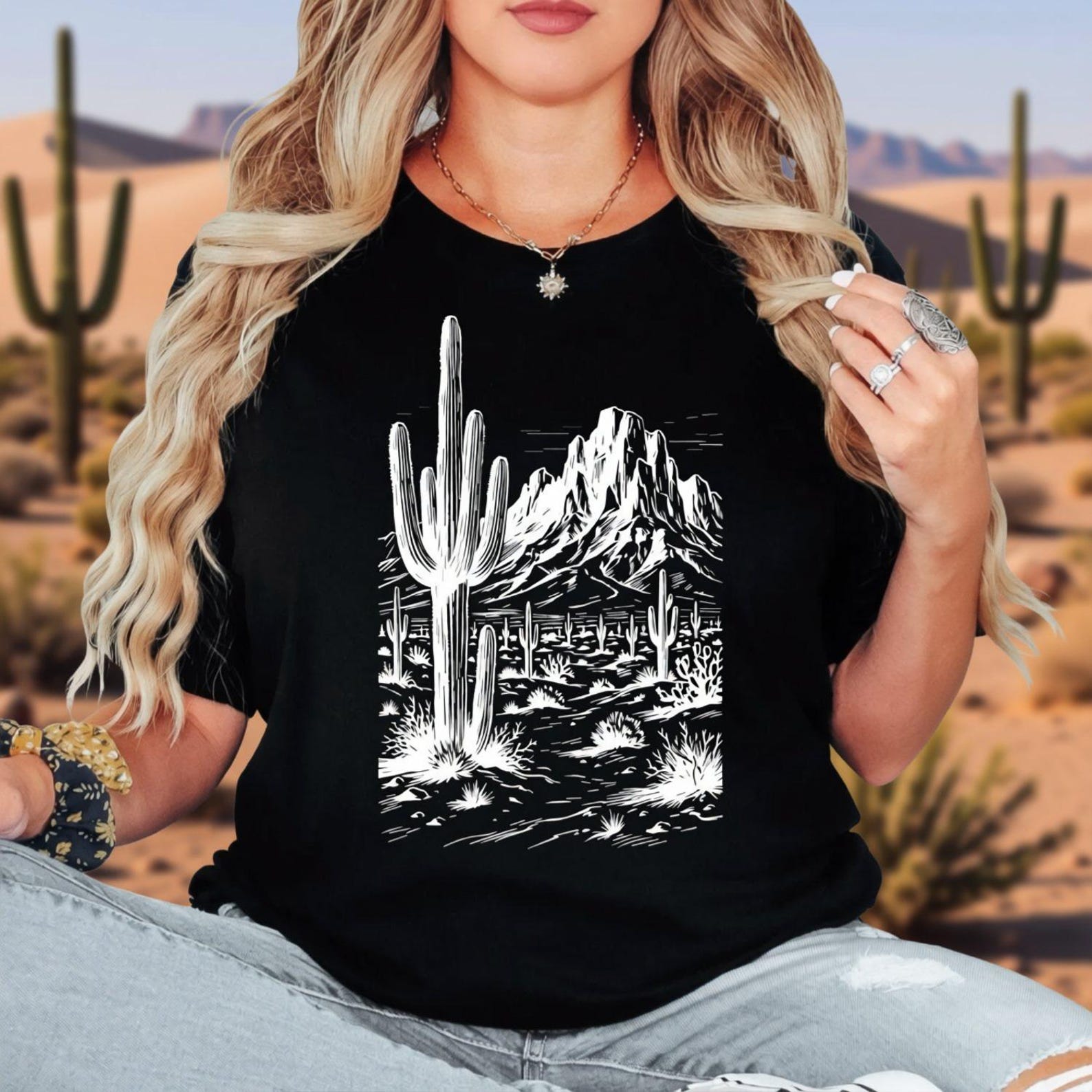 Arizona Desert Shirt Desert Cactus Tee Boho Southwest Vintage Graphic Tee