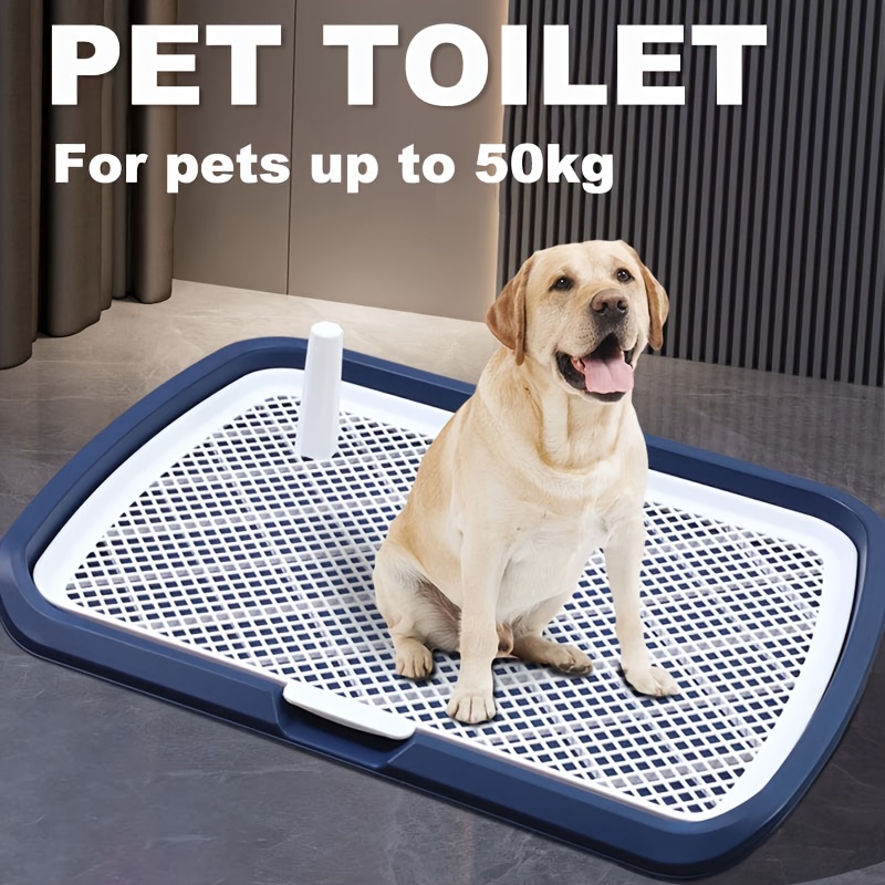 Reusable Dog Potty Trainer Tray with Removable Net, Plastic Pee Pad Holder for Potty Training