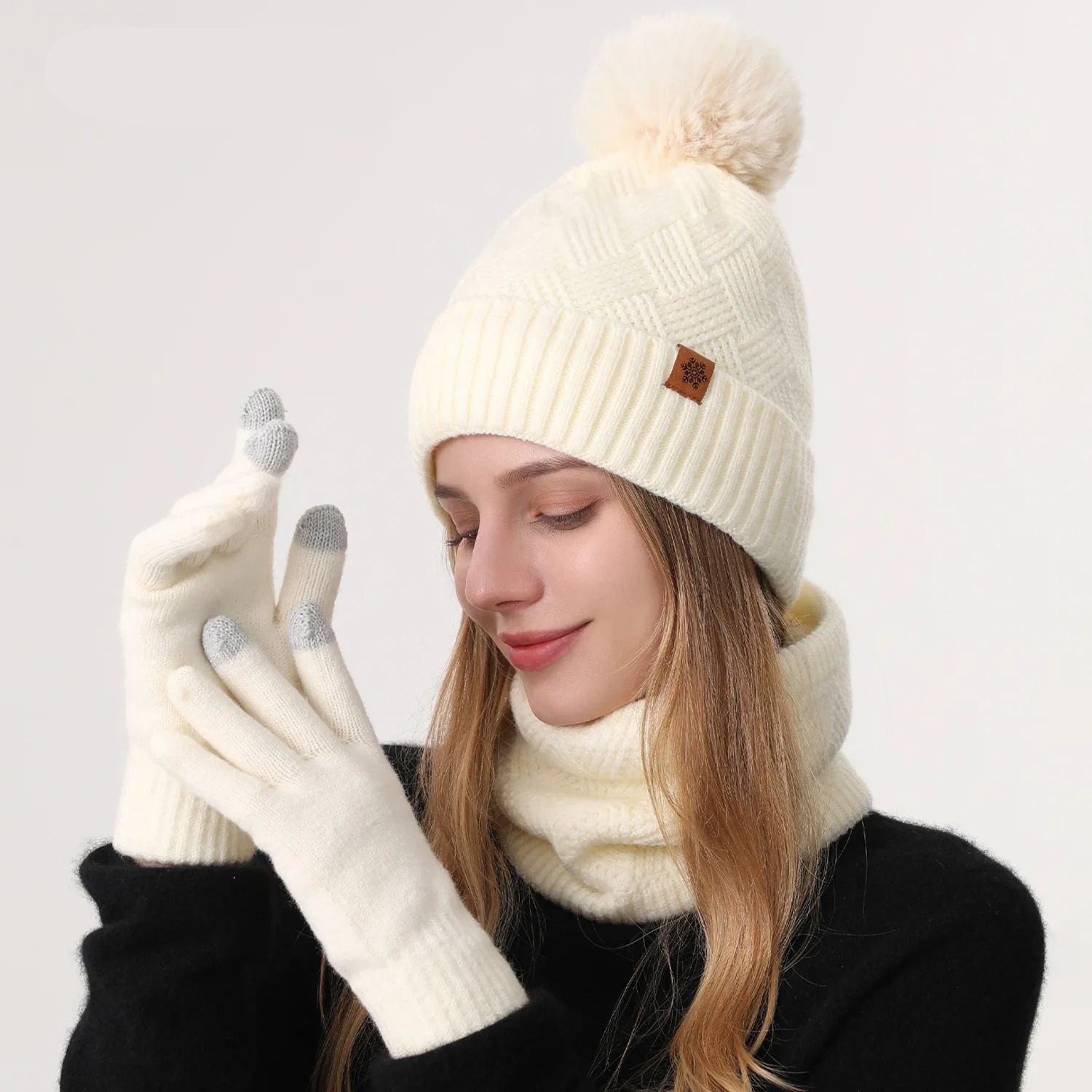 Unisex Double-Layer Fleece-Lined Thermal Winter Set