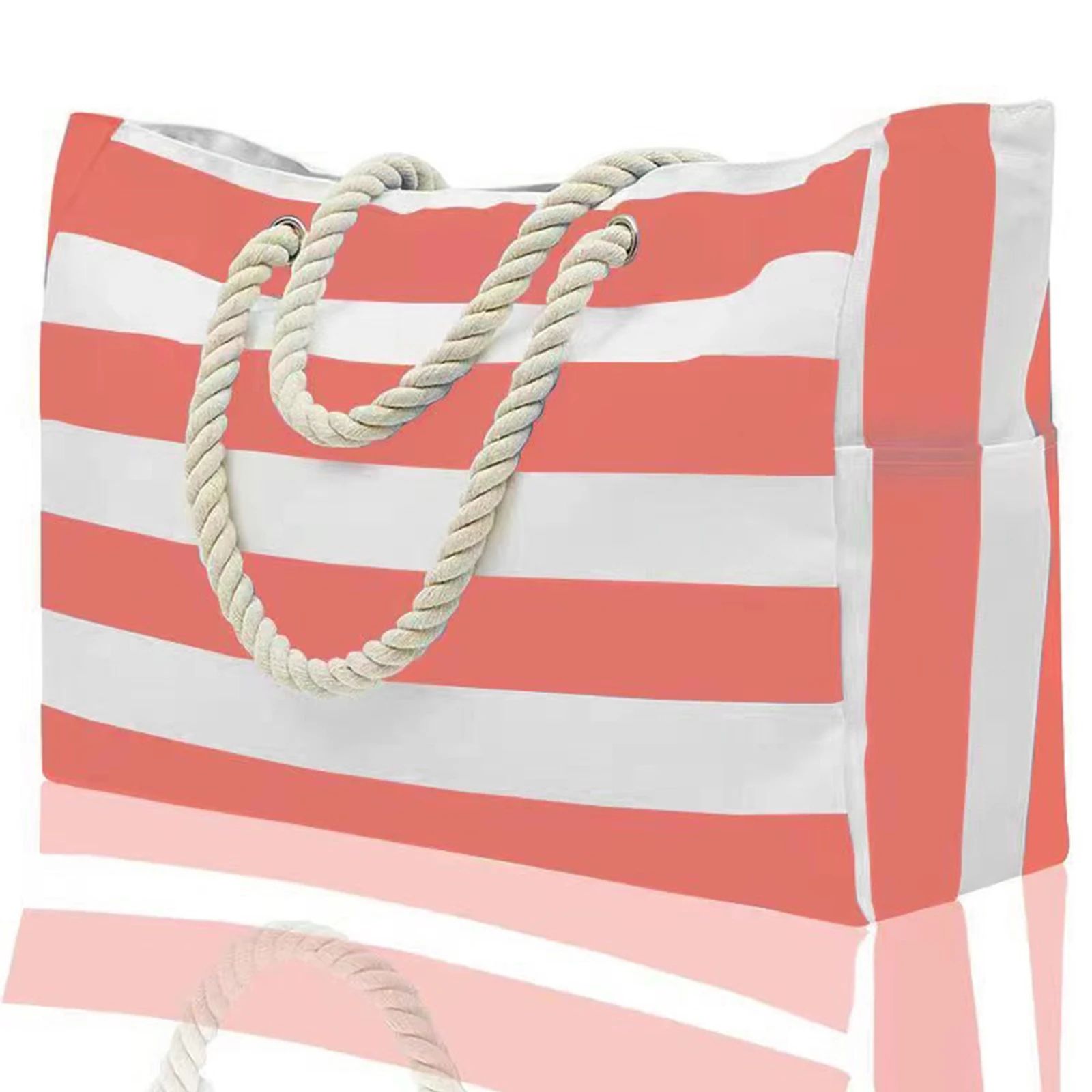 Striped Waterproof Foldable Beach Bag