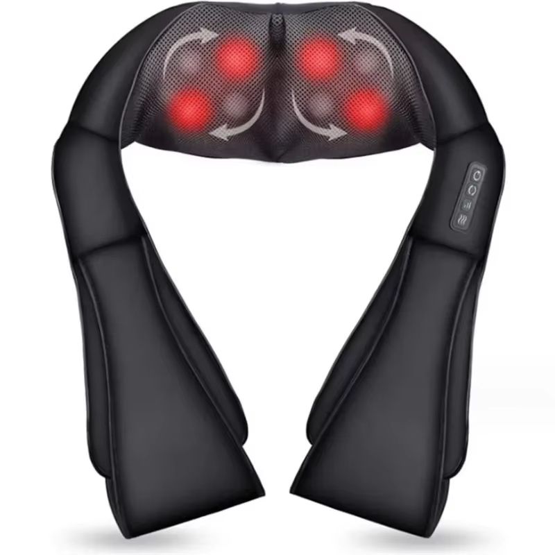 RelaxHeat Shiatsu Neck & Shoulder Massage Shawl – Hot-Compress Electric Cervical Traction & Kneading Wrap