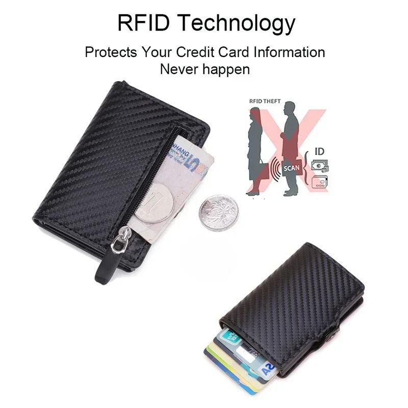 Carbon Fiber RFID Blocking Metal Credit Card Holder Wallet