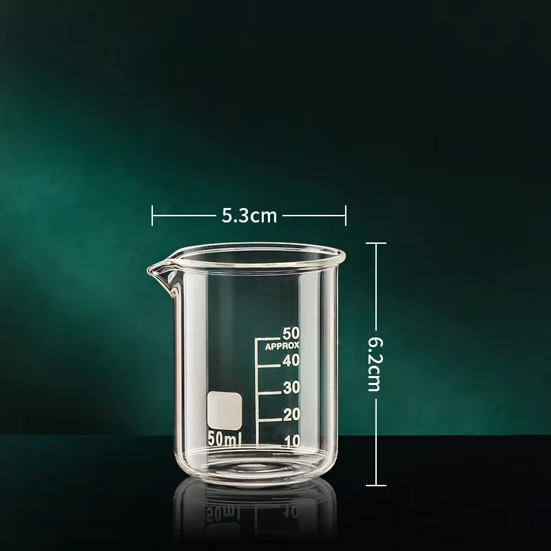 Multifunction High Borosilicate Glass Beaker, Clear Measuring Cup with Scale for Home and Laboratory Use