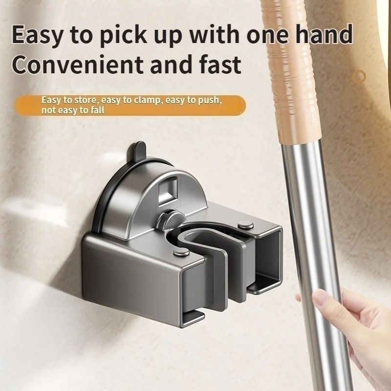 No Drill Suction Cup Mop and Broom Holder