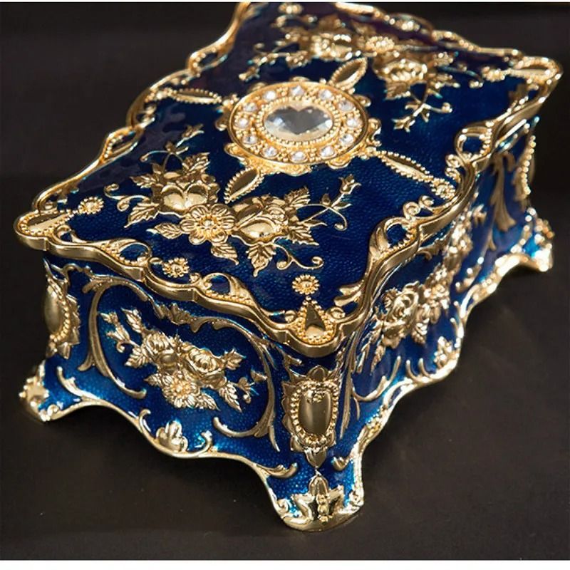 European Retro Inlaid Diamond Jewelry Box