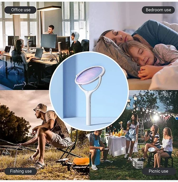5-in-1 USB Rechargeable Electric Mosquito Swatter Racket