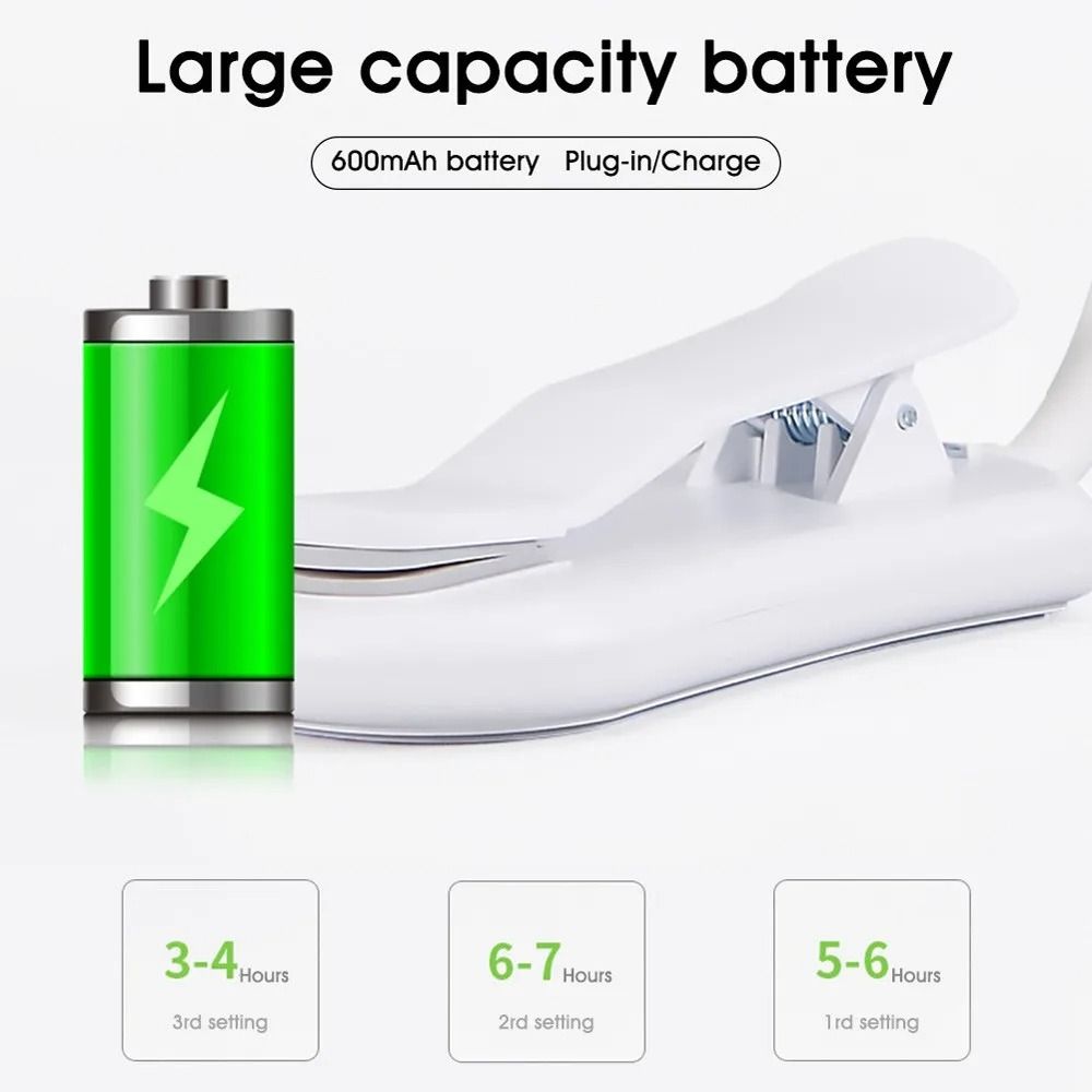 7 LED USB Rechargeable Book Light Warm Cool White
