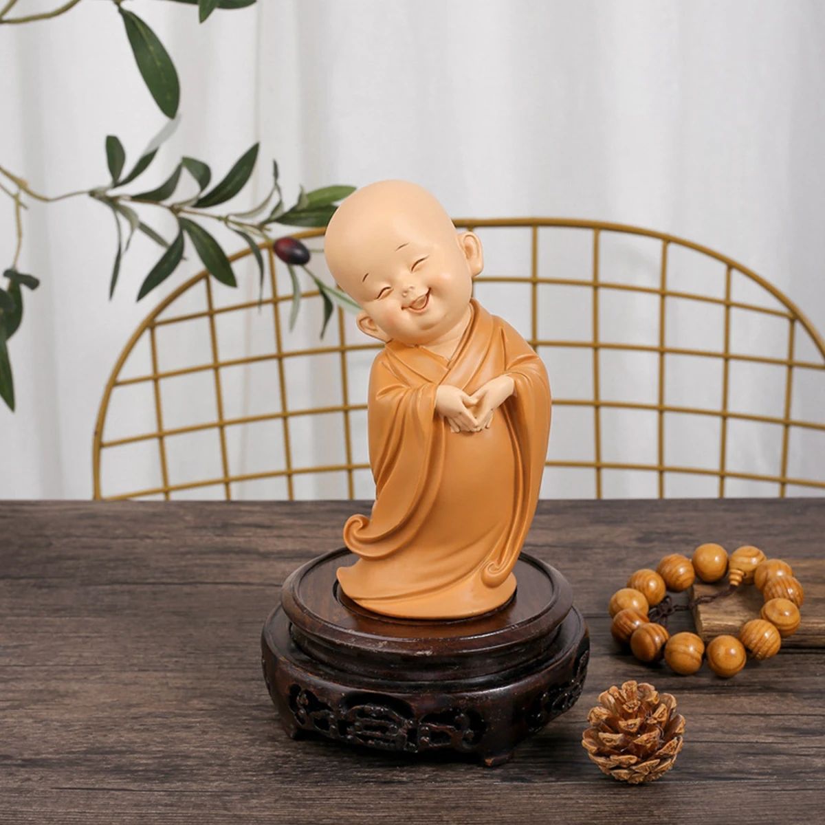 Cute Mini Monk Buddha Resin Figurine