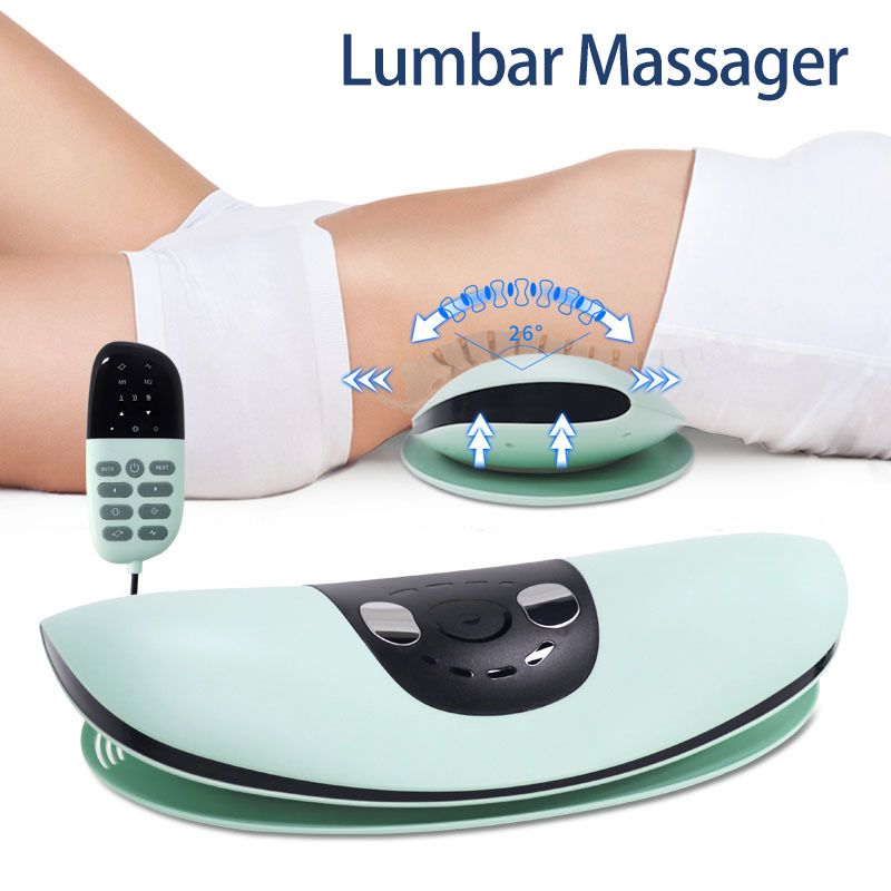 Electric Lumbar Traction Massager – Inflatable Back Stretcher with Heat and Adjustable Intensity