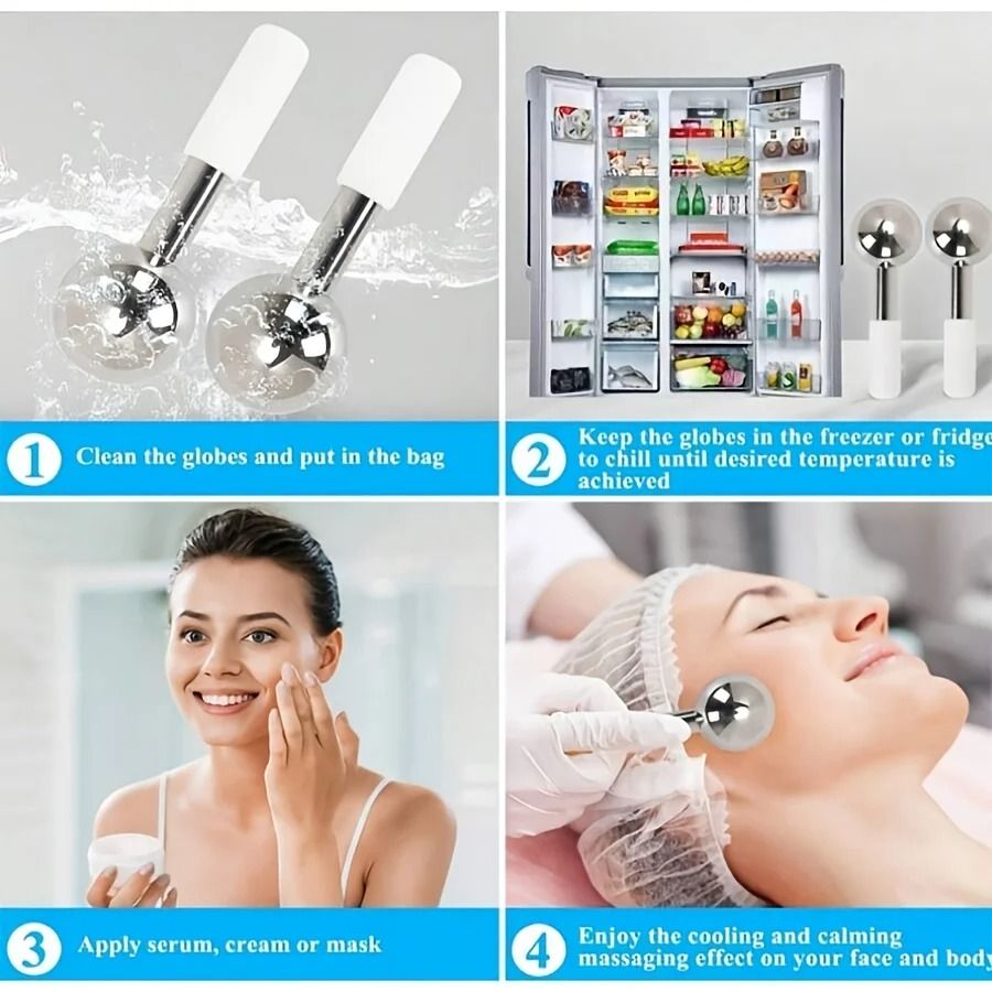 Stainless Steel Facial Cooling Roller and Beauty Ball