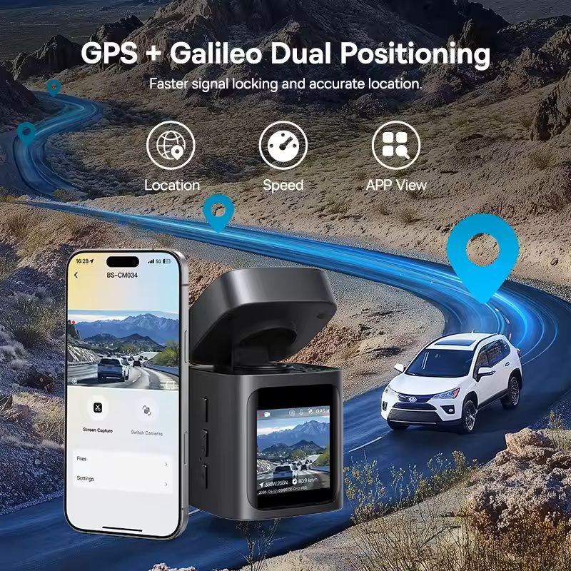 3K Front and Rear Dash Cam with GPS and Parking Mode