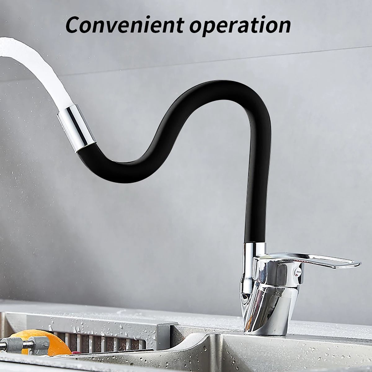 Flexible Rotating Kitchen Faucet with Hot and Cold Water Mixer