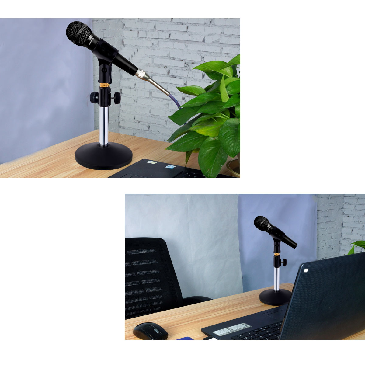 Professional Pedestal Mic Stand, Portable Microphone Bracket, Adjustable Desk Holder, Speech Live Fixing Frame