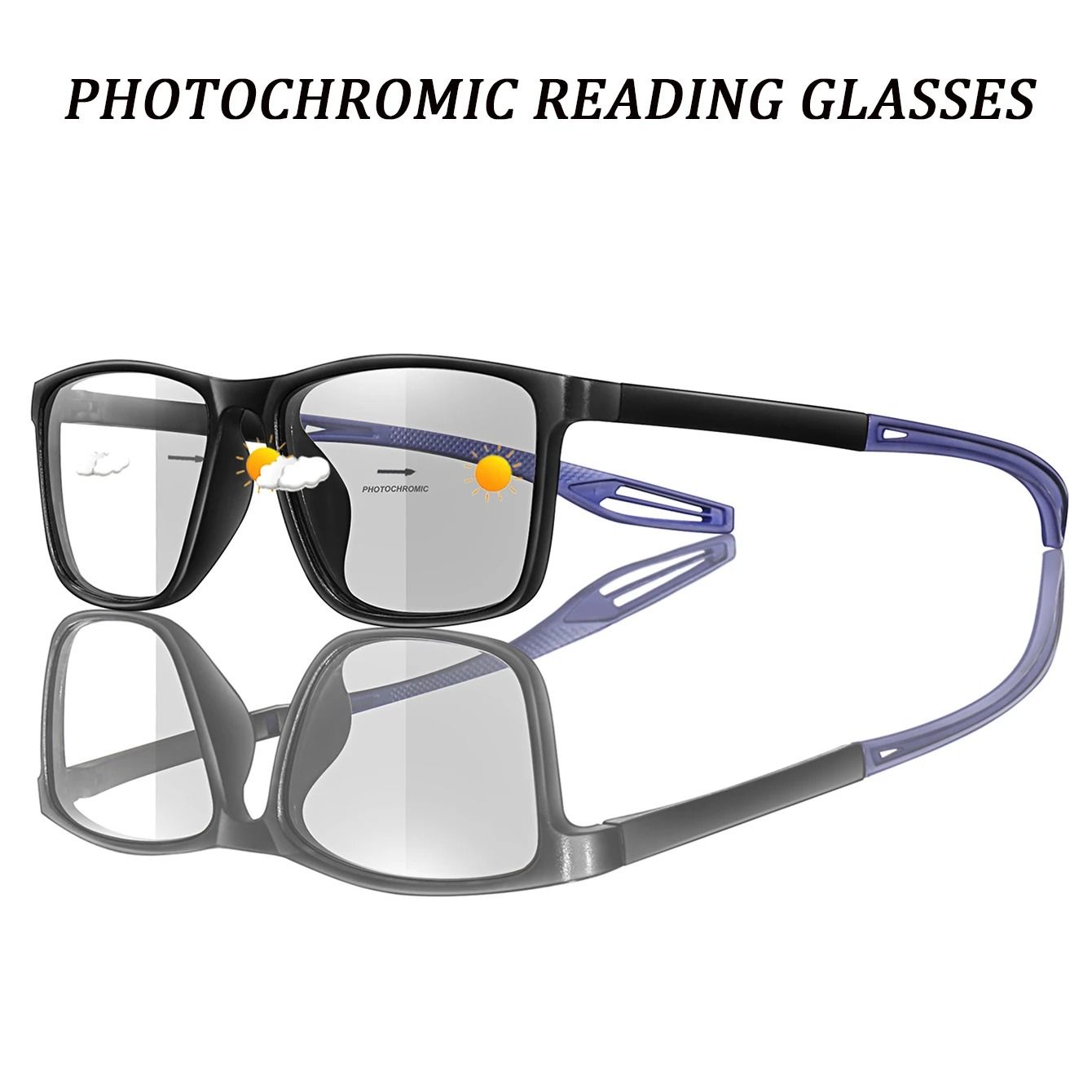 Photochromic Reading Glasses Set With Blue Light Protection (3 Pairs)
