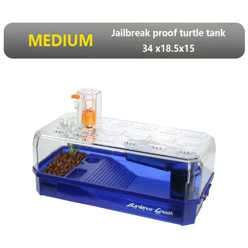Transparency Turtle Tank House with Basking and Breeding Areas Reptile Habitat