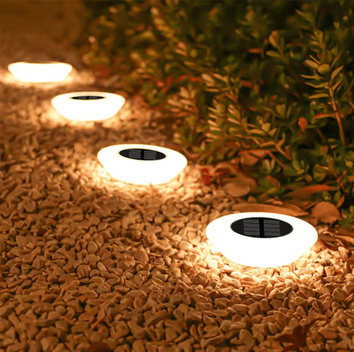 14-LED Solar Ground Lights Waterproof Outdoor Pathway & Garden Landscape Lighting 1/4 Pack