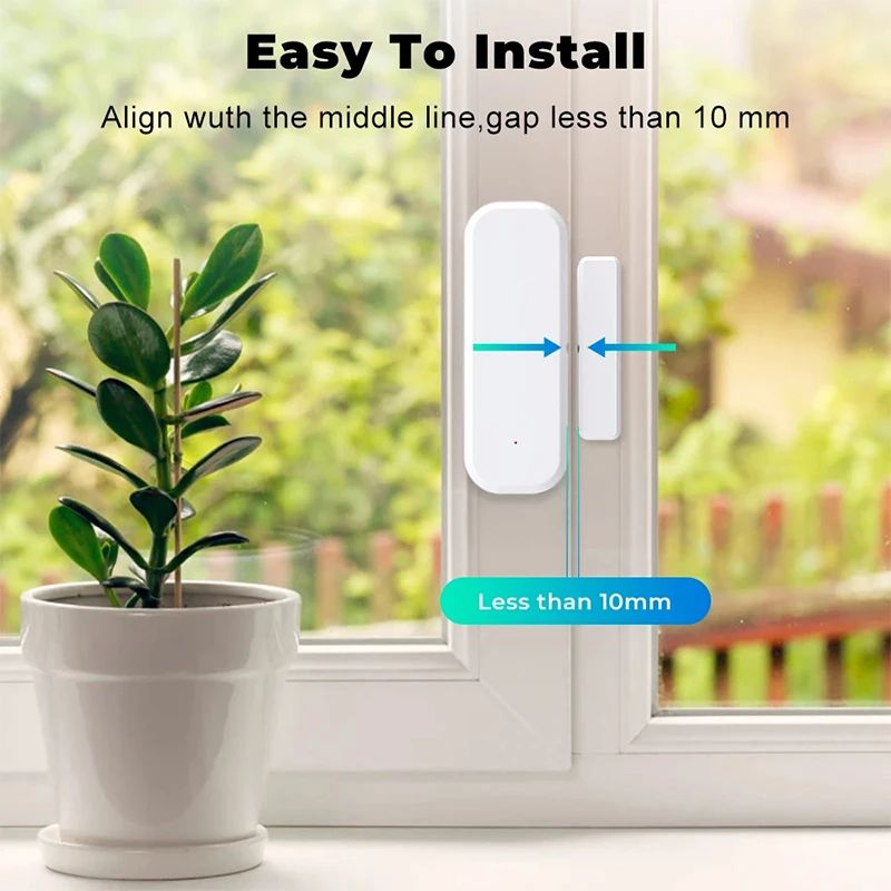 Tuya Smart WiFi Door and Window Sensor With App Alerts and Voice Control