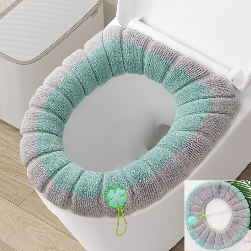 Winter Bathroom Cushion, Warm Toilet Seat Cover Mat, Soft Washable Toilet Pad with Handle, Thicker Tool Warmer