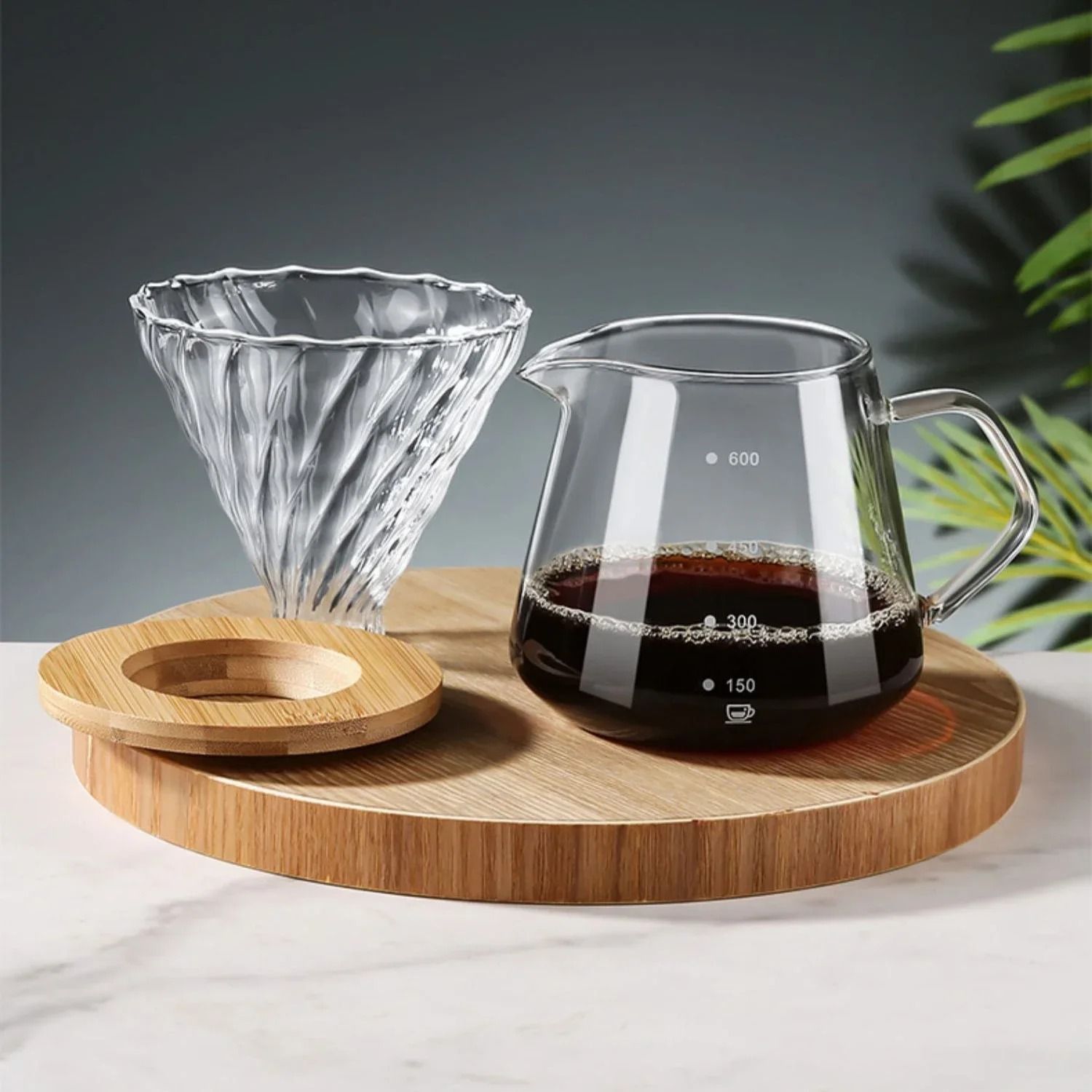 Borosilicate Glass Pour-Over Coffee Maker Set