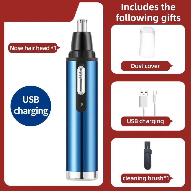 Rechargeable Nose Hair Trimmer With Dual-Use Design And Washable Blades