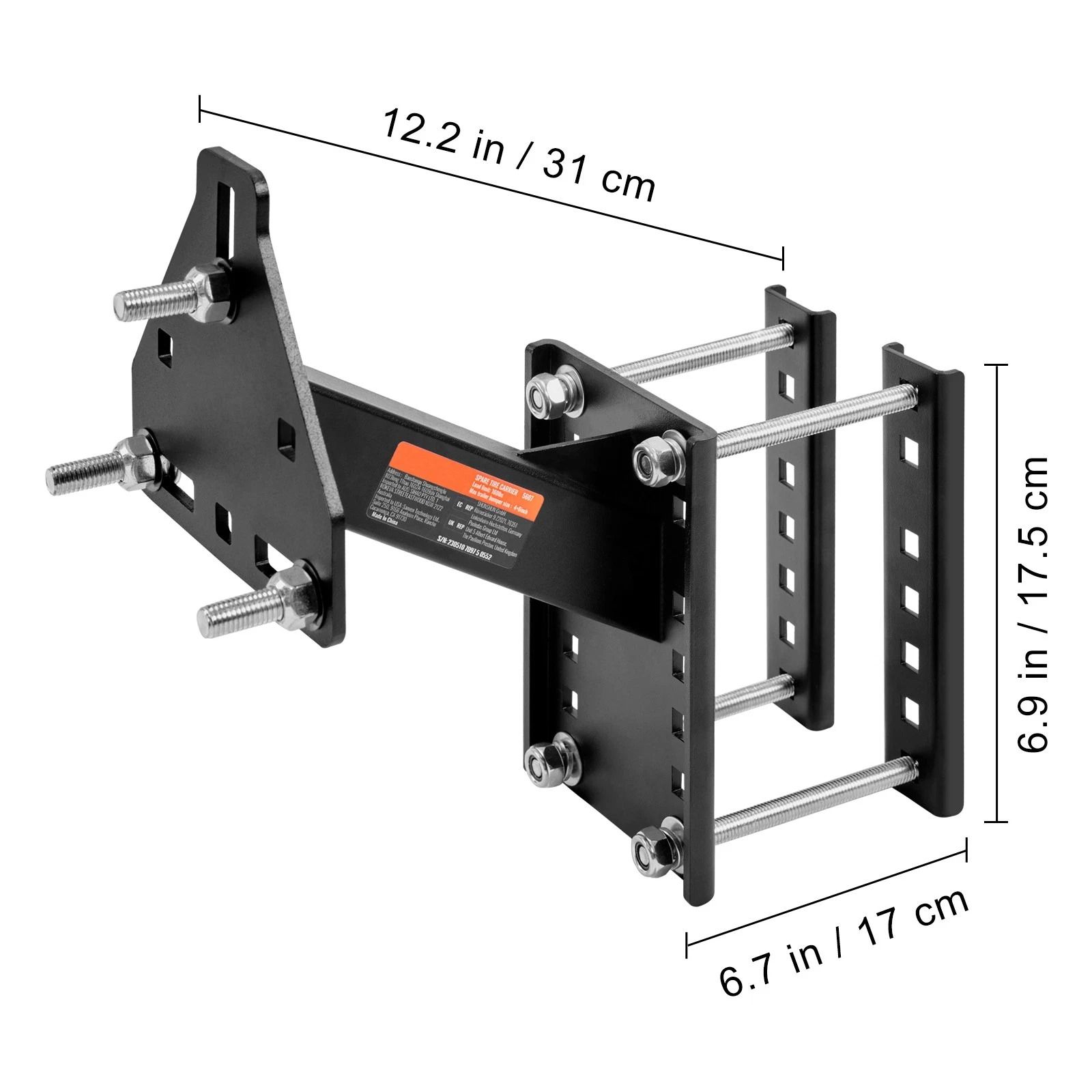 Trailer Tire Carrier Mount Lug Stud Wheels Heavy Duty, Adjustable Holder