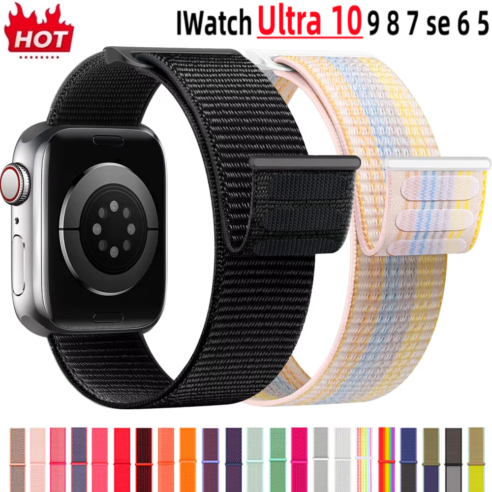 Nylon Loop Watch Band for Apple Watch Ultra, Adjustable Breathable Strap for iWatch Series