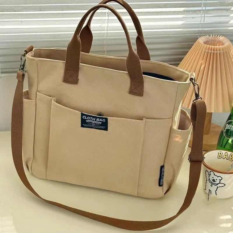 UrbanCarry Large Canvas Tote Bag Durable Canvas Work Bag Wide Shoulder Commuter Bag for Women