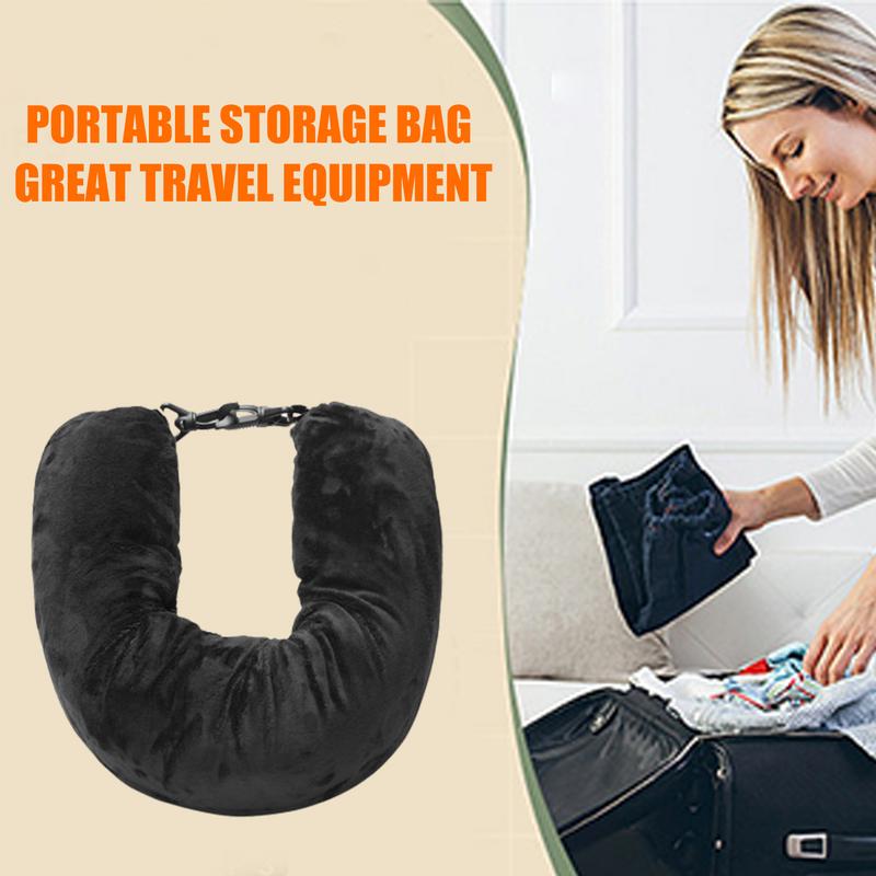 Fillable Travel Pillowcase Organizer Bag – Carryable Travel Neck Pillow & Airplane Cushion Self-Filling Travel Bag