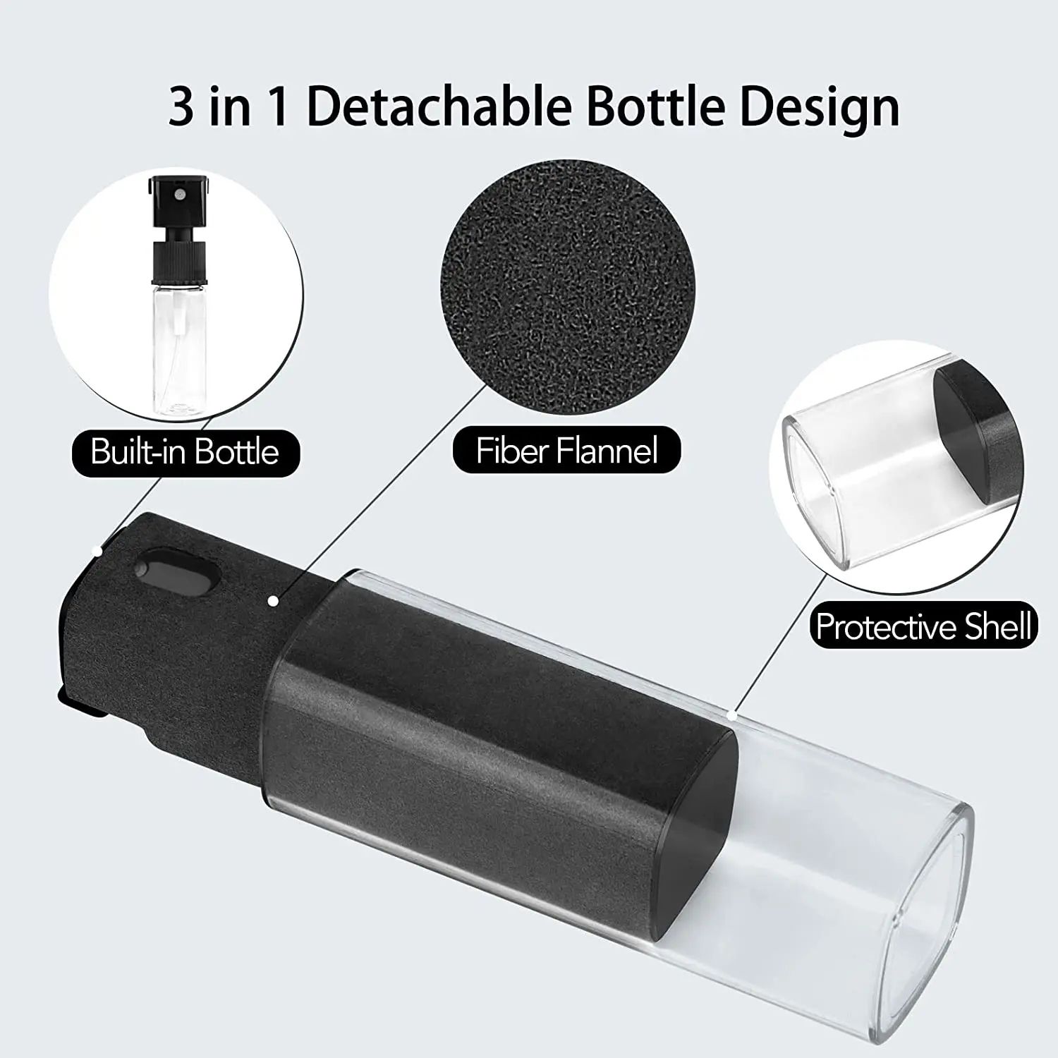 2 in 1 Microfiber Screen Cleaner Spray Set