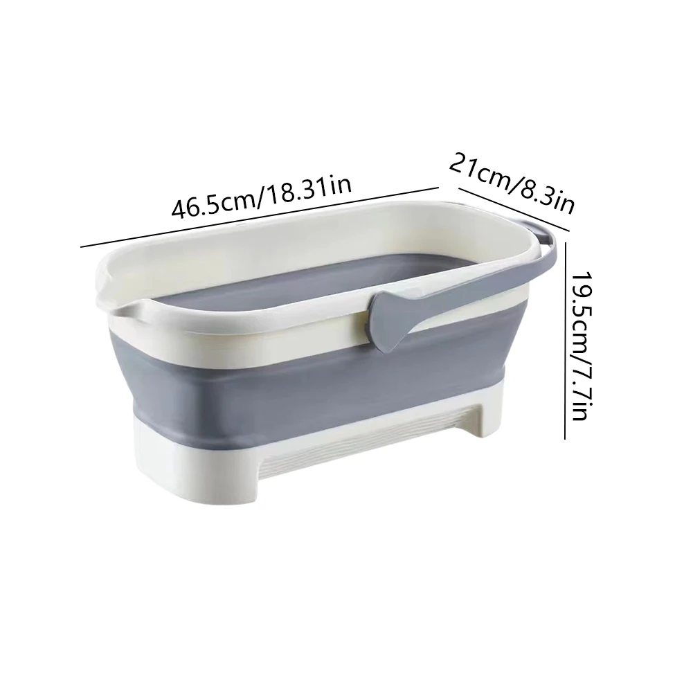 Foldable Mop Bucket Large Rectangular Laundry Barrel, Space-Saving Reusable Household Cleaning Basin