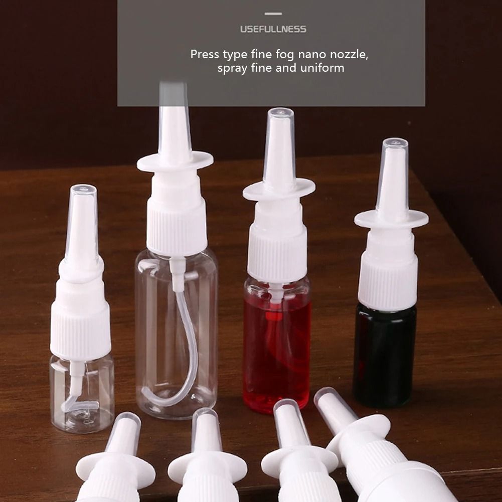 Refillable Plastic Nasal Spray Bottle Set with Pump Mist Nozzle