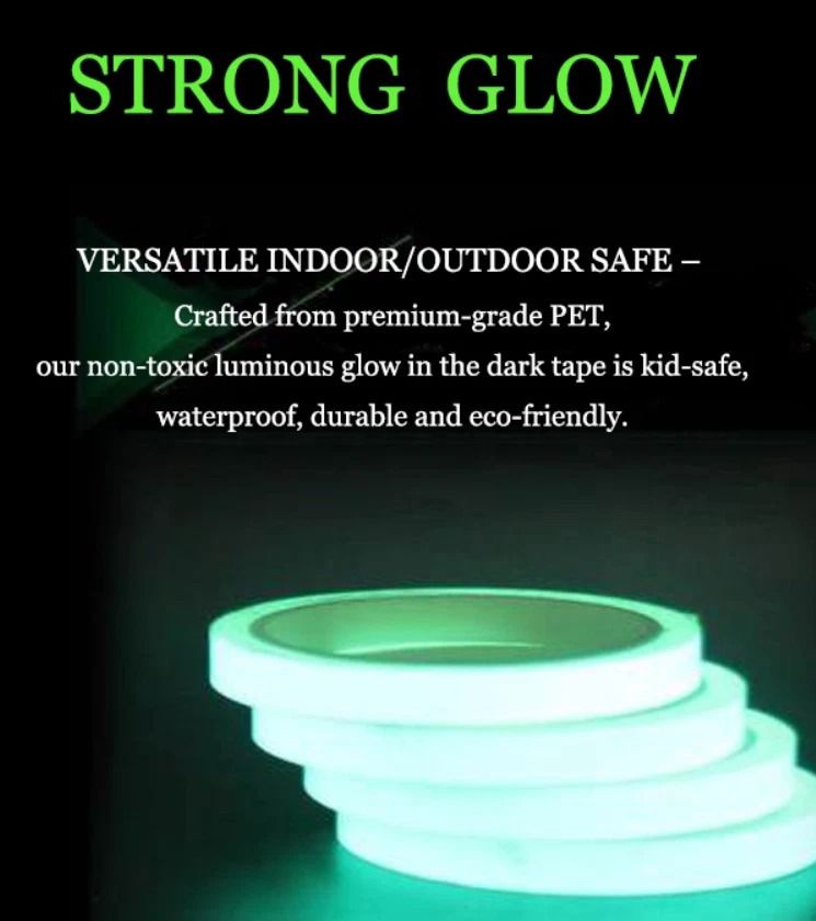 Glow-in-the-Dark Luminous Tape Self-Adhesive Fluorescent Wall Stickers, Rolls for Safety & Decoration
