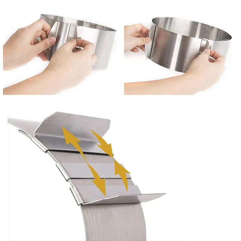 Premium Adjustable Stainless-Steel Cake Ring Mold – Retractable Mousse & Baking Ring