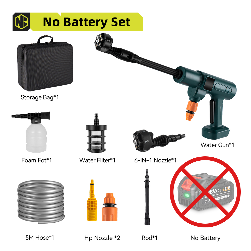 Garden Washing Water Spray Gun, High Pressure Car Washer Gun Electric, Compatible With Makita Battery