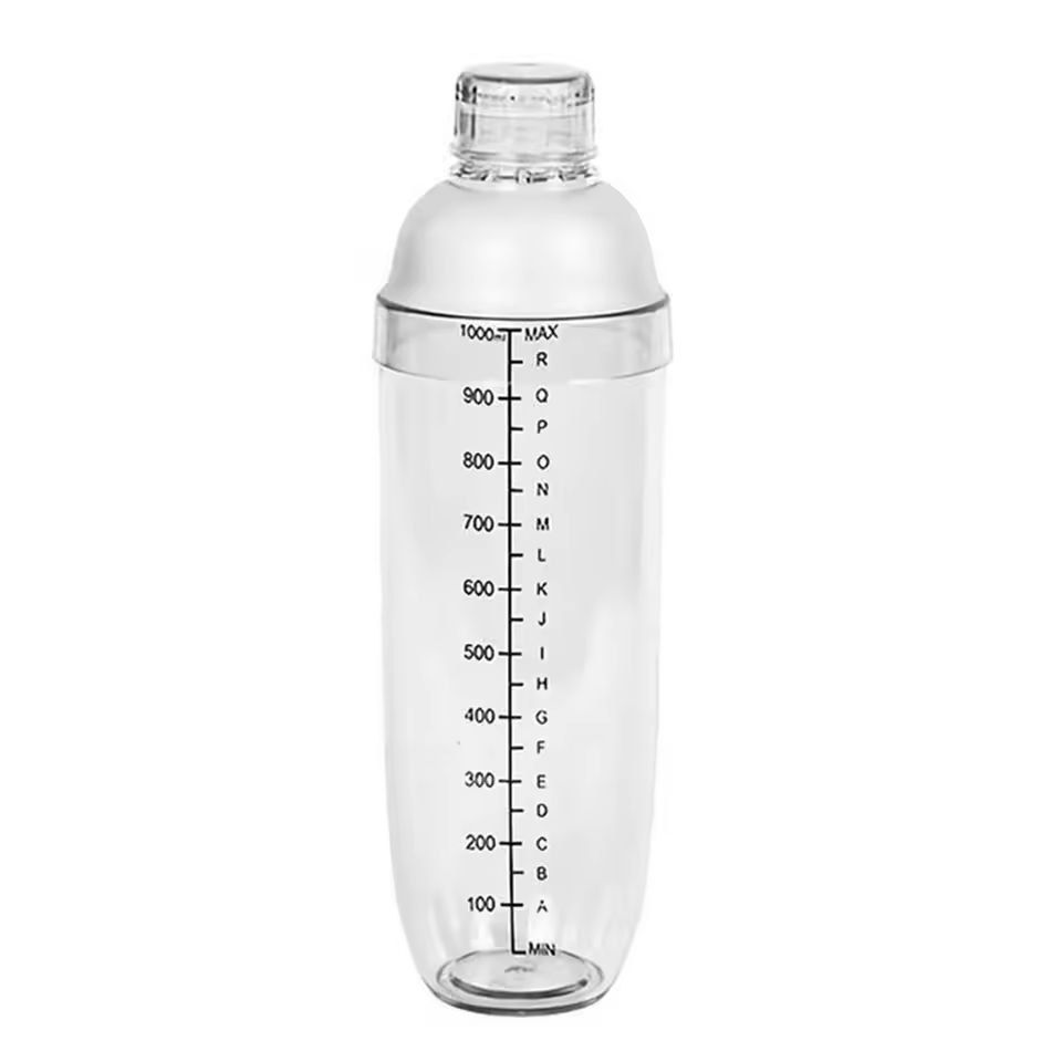 Barista-Style Drink Mixer - Premium Plastic Cocktail Shaker with Measuring Scales (350–1000 ml)