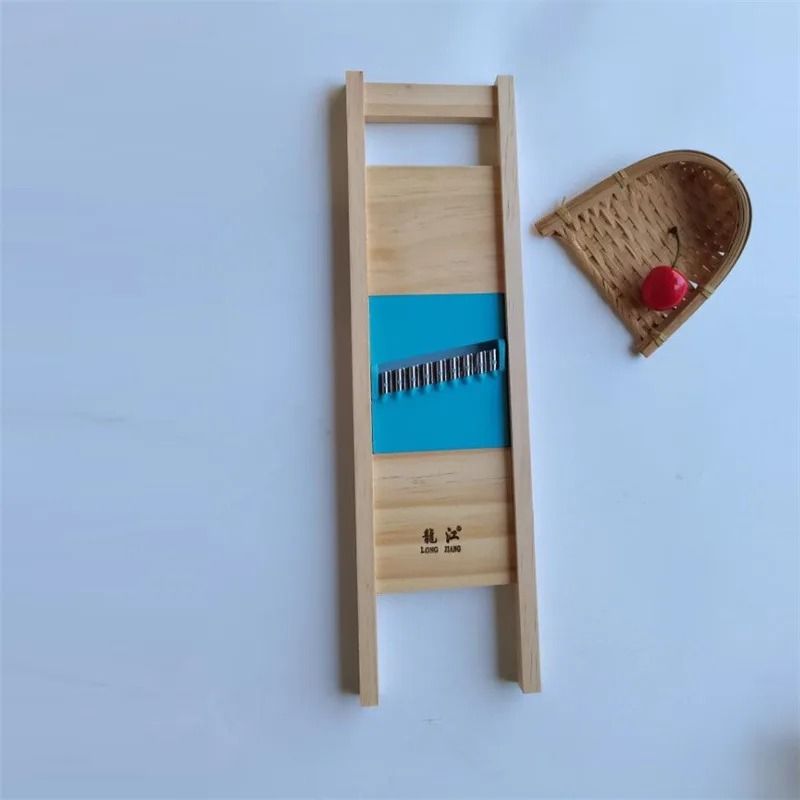 Fries Grid Stainless Steel Potato Cutter Wooden Handle Vegetable Slicer