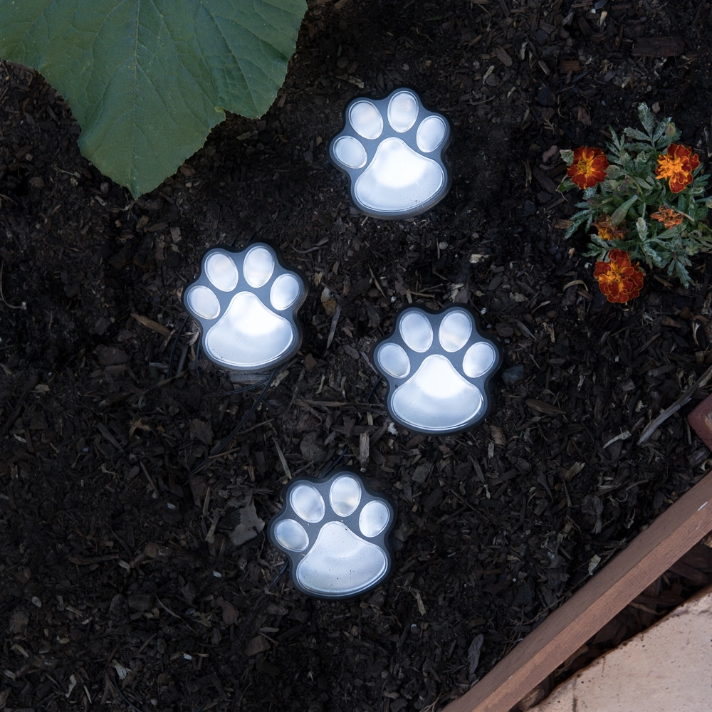Paw Print Solar LED Garden Lights - Eco-Friendly Outdoor Decor