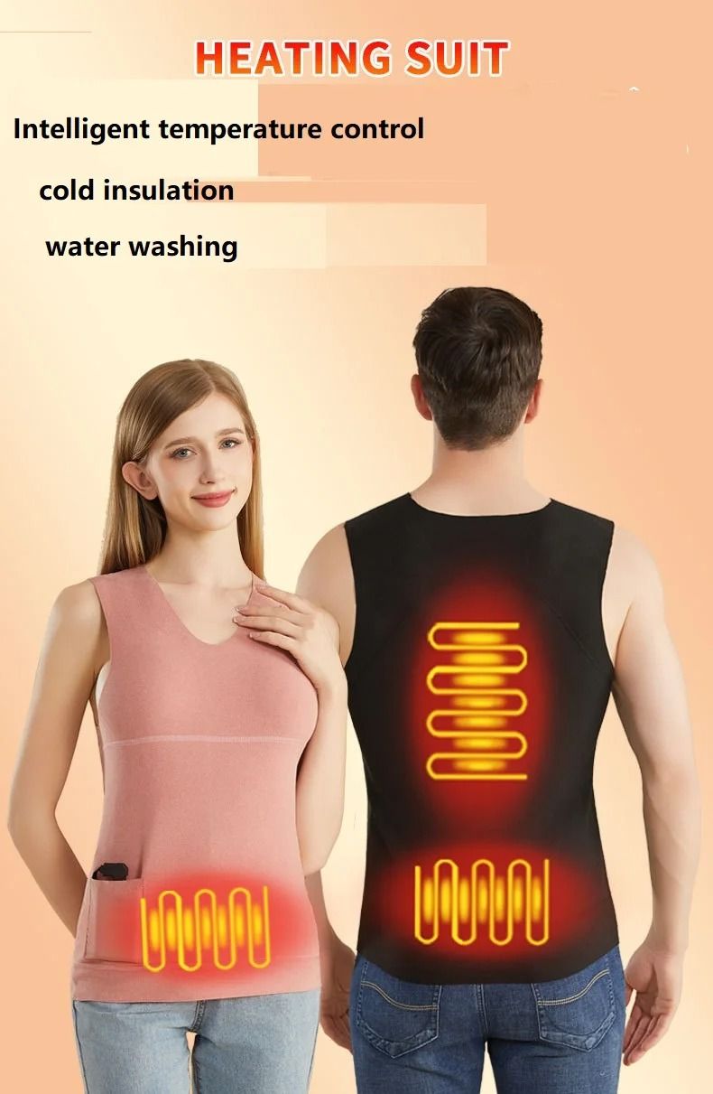 Heated Jacket for Men and Women USB Powered Seamless Winter Heating Vest for Ski Camping and Hiking