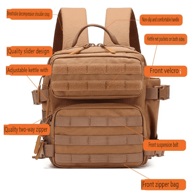 TrailMaster 9L MOLLE Sport Backpack – 3 Day Bug Out EDC Pack for Camping & Hiking