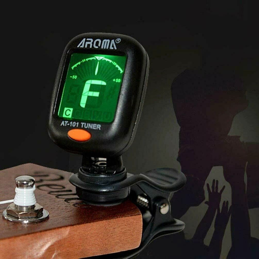 LCD Clip On Chromatic Tuner for Guitar, Bass, Ukulele, Banjo, Violin Accurate & Portable