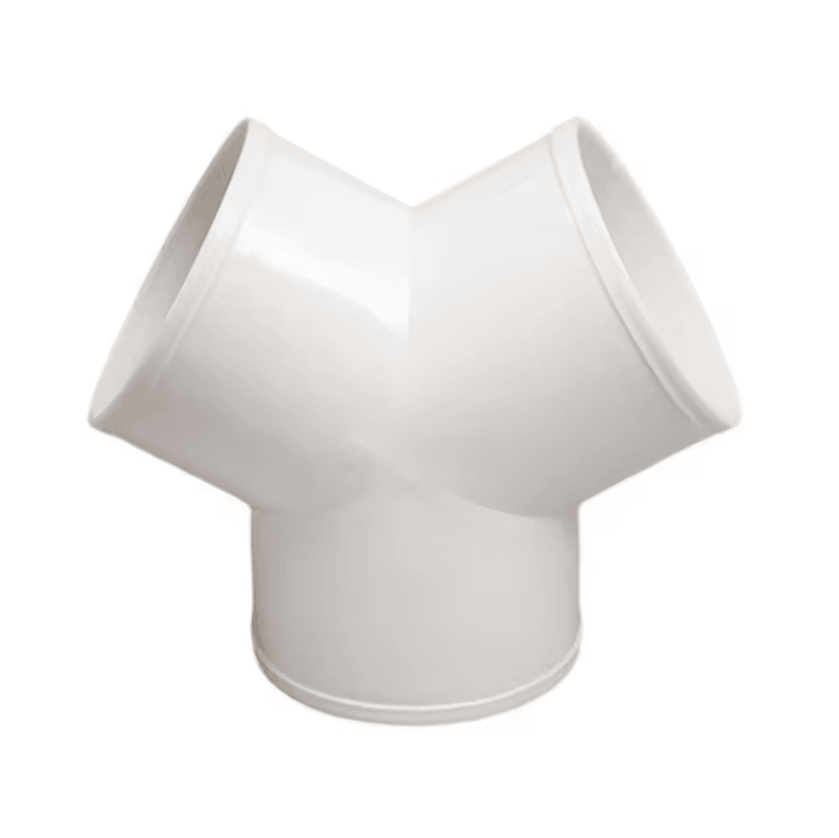 PVC T/Y Ventilation Duct Connector – 3-Way Splitter for Exhaust & Airflow Systems (100/150/200mm)