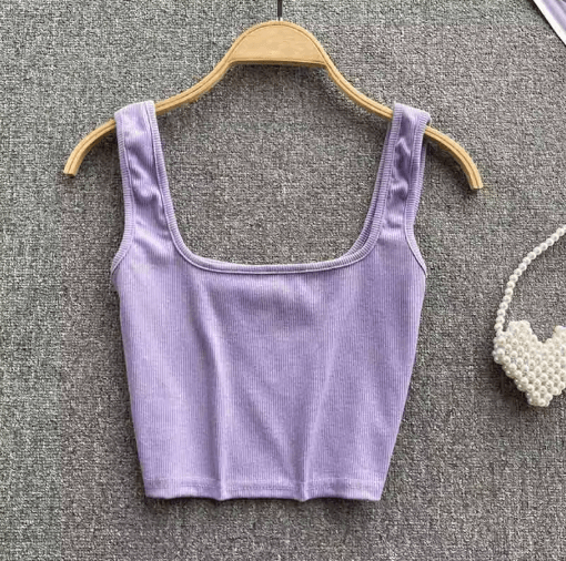 Womens Backless Y2K Crop Top Slim Fit Sleeveless Cami