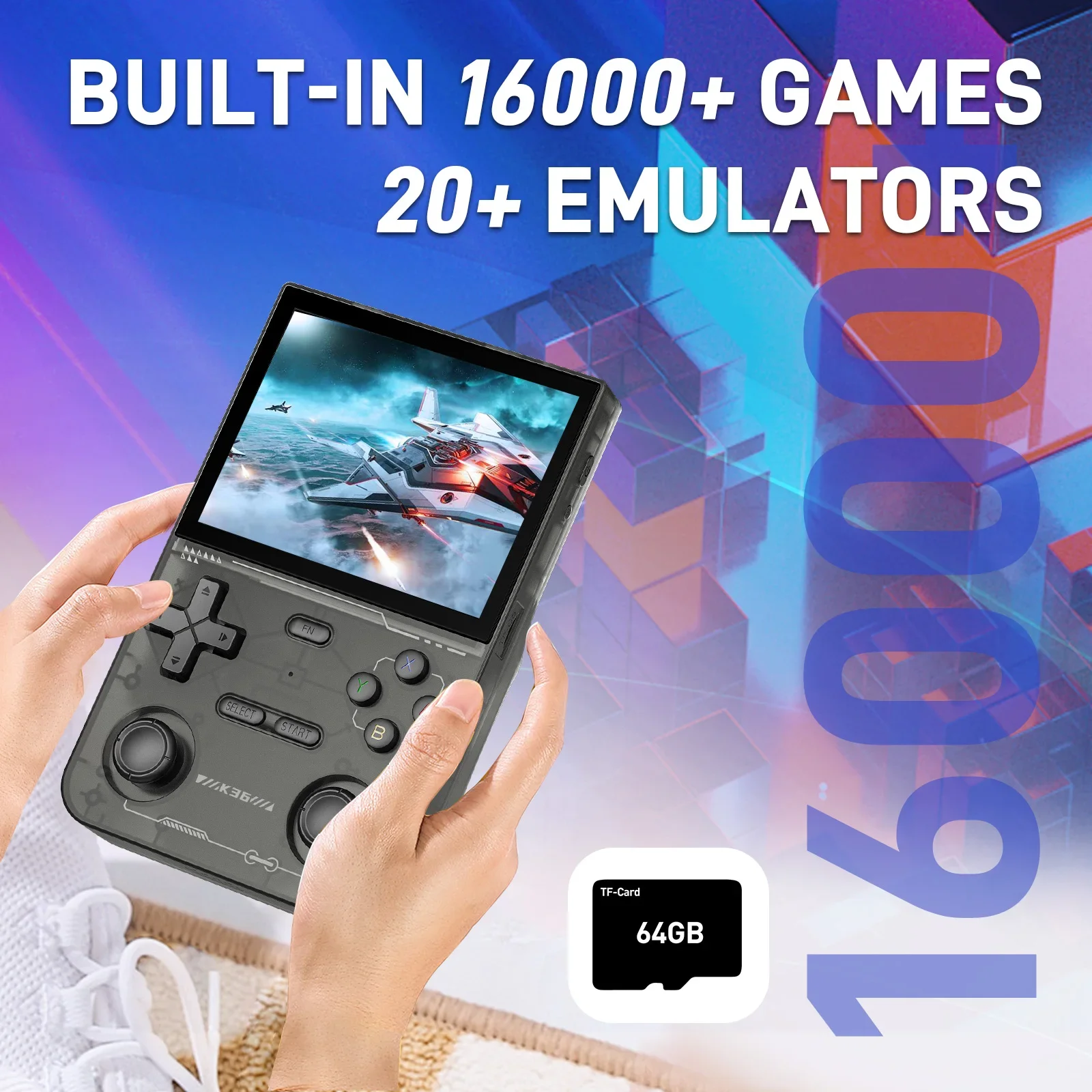 Portable Handheld Game Console IPS Screen, Classic Games, Open Source Memory, for Gaming Enthusiasts