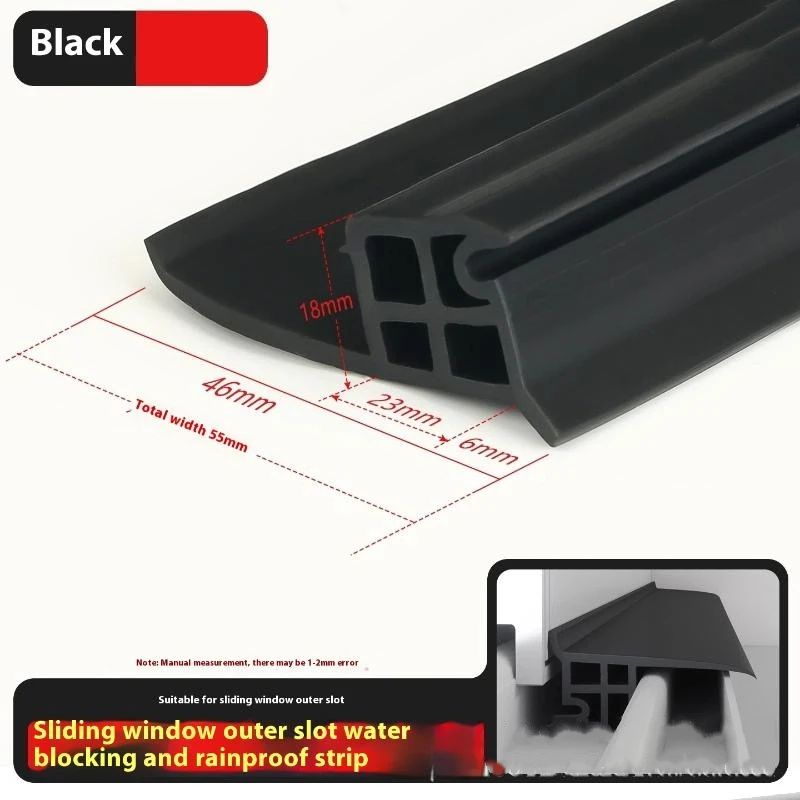 50cm Window Water Blocking Bar Weatherstrip Rain and Windproof Seal