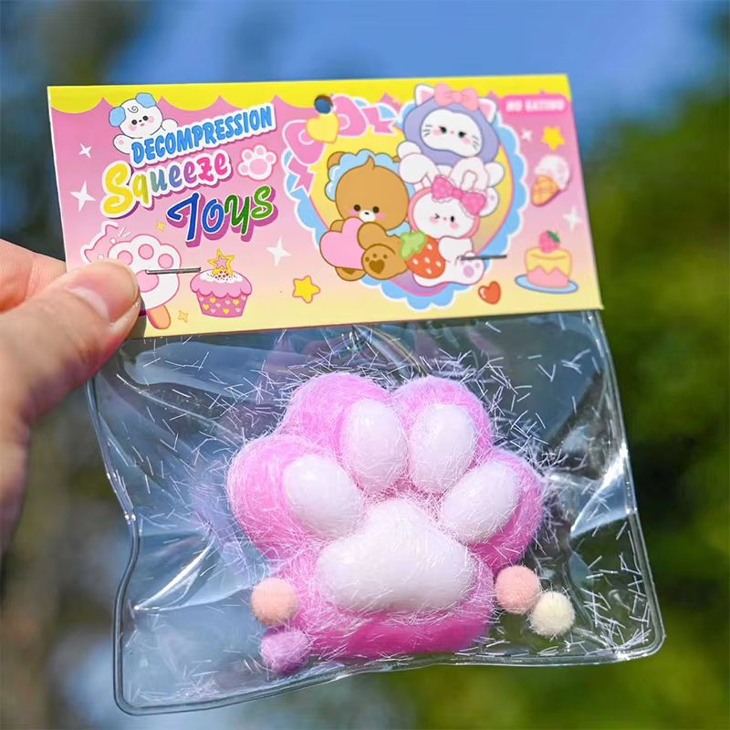 Kawaii Taba Cat Paw Plush Fidget Squeeze Toy
