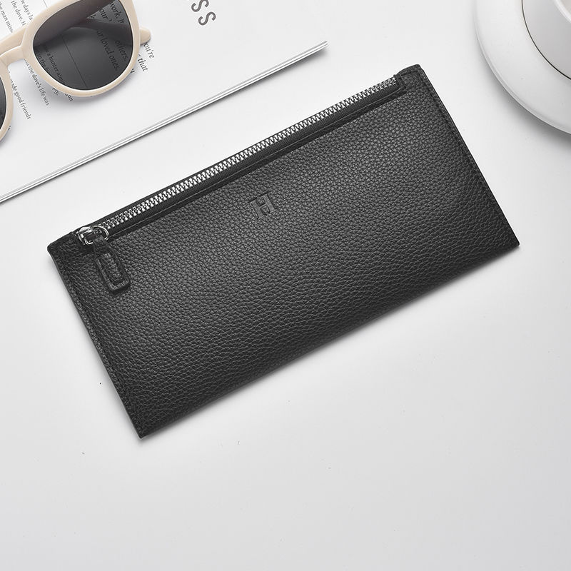 Women's Ultra-Thin Casual Zipper Wallet, New Leather Long Wallet, Soft Leather Clip Phone Holder and Cosmetic Bag