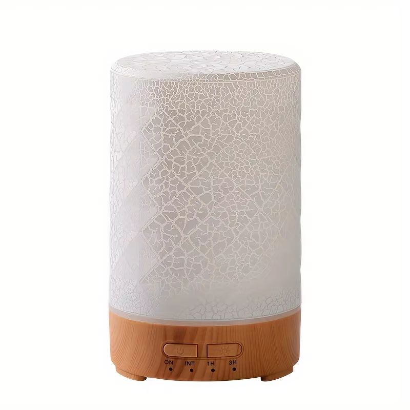 GlowWave 150ml (5fl oz) Crack Design USB Essential Oil Diffuser and Ultrasonic Air Humidifier