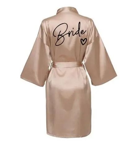 Women's Team Bride Satin Kimono Robe