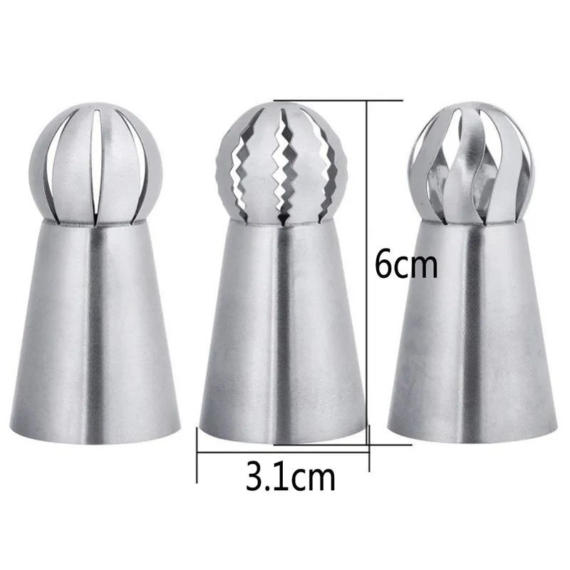 3 Piece Stainless Steel Pastry Icing Nozzles Set